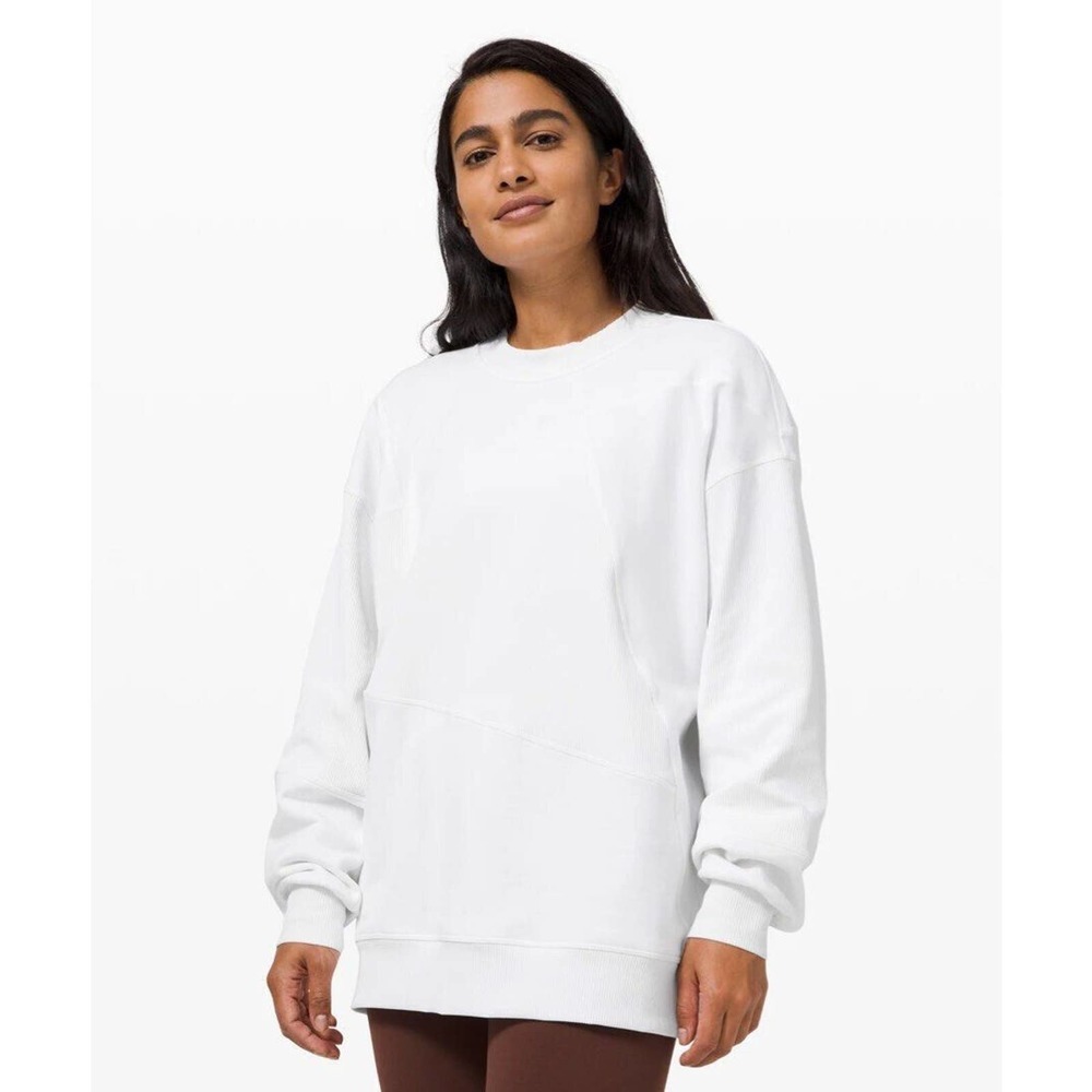 Lululemon Perfectly Oversized Crew Patch Sweatshirt Off White Limited Edition 8 - Picture 11 of 11